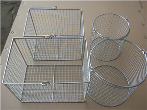 不鏽鋼方形帶提手（shǒu）消毒筐-消毒筐-帶提手消毒筐